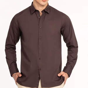 Best Style Casual <b>Dress</b> Shirts for Men Loose Fit Polyester/Cotton Anti-Wrinkle Satin Fabric Full Sleeve Custom Business Wear - Product Image 1