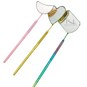 White And Gold Stone / Heart/<b>Square</b> Shape Plasma Color Eyelash <b>mirror</b> And Moon Shape Pink powder coated Color Eyelash <b>Mirror</b> - Product Image 1