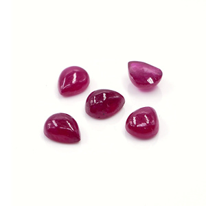 Rubíes naturales de Bangkok calibrados en forma de pera de 7x9 mm, rubíes naturales sueltos en forma de cabujón para la fabricación de joyas, listos para usar. - Product Image 3