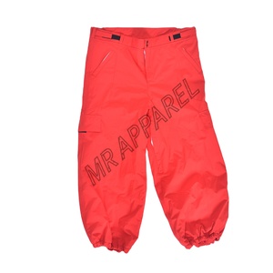 Nouvelles pantalons de neige imperméables rouge vif avec boucles de réglage de la ceinture, poches zippées, aérations, bas élastiques et guêtres chauffantes - Product Image 5
