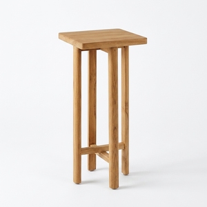 Teak Wood Console <b>Table</b> Natural Solid Wooden <b>Tall</b> Side <b>Table</b> Plant Stand Living Room End <b>Tables</b> Traditional Home Furniture Box - Product Image 1