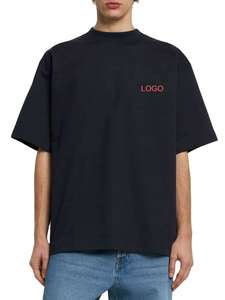 เสื้อยืดผ้าฝ้ายผสมสำหรับผู้ชายทรงโอเวอร์ไซส์ สวมใส่สบาย แขนสั้น แฟชั่นลำลอง - Product Image 5