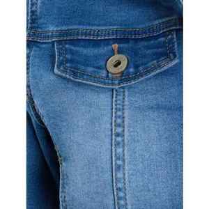 Custom Women's Cropped <b>Denim</b> <b>Jacket</b> <b>Long</b> Sleeves Front Pockets Button Decoration Washed Technique Casual Style Autumn Winter - Product Image 4