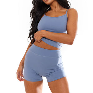 Shorts amples pour femmes en polyester/coton, très tendance, respirants, avec poches latérales, finition délavée et volants - Product Image 4