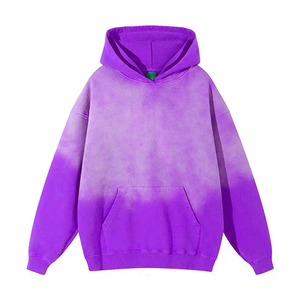 Sudaderas con Capucha al por Mayor Unisex Oversize Tie Dye Degradado Rosa Felpa Francesa Ajuste Regular Estilo Otoño Diseños con Bolsillos - Product Image 2