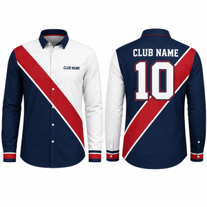 เสื้อเชิ้ตแขนยาวลำลองผู้ชาย MEGAMAPLE ปกคอพับ ลายพิมพ์ซับลิเมชั่น ผ้าป๊อปลินโพลีเอสเตอร์ ลายเพ้นท์มือ สำหรับฤดูร้อน ODM - Product Image 1