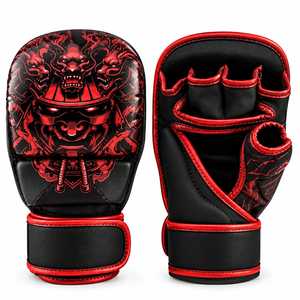 Gants de MMA en cuir véritable, style tendance, protection des mains, sangle de poignet réglable à boucle et crochets, arts martiaux, boxe - Product Image 5