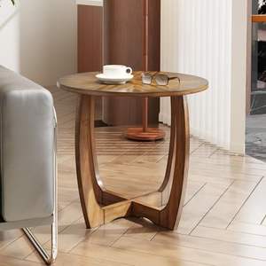 Mesa Auxiliar Antigua de Madera para Decoración de Sala de Estar o Dormitorio, con Acabado Tradicional en Madera Sólida Hecha a Mano - Product Image 2