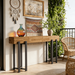 Consolle Lunga Moderna di Lusso in Legno Massello, Arredamento Contemporaneo per Ingresso, Appartamento, Hotel, Soggiorno - Product Image 4