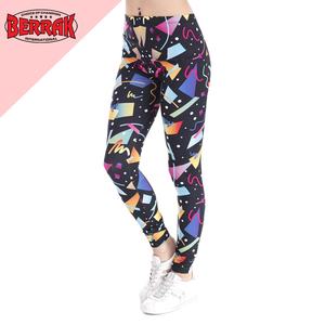 Mallas con estampado de figuras geométricas Retro para mujer, Leggings de cintura alta, cómodas - Product Image 2