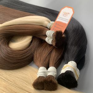 Extensions de cheveux en vrac doublement étirés, couleur personnalisée, cuticules alignées, 100 % cheveux humains vietnamiens, lisses et soyeux, résistants à la chute - Product Image 4