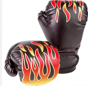 Gants de boxe en cuir bleus et jaunes à lacets pour adultes, pour l'entraînement - Product Image 5