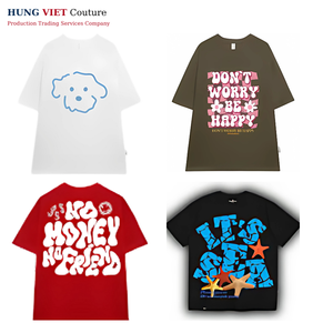 Commande en gros T-shirt poids lourd hommes DTG sérigraphie Logo personnalisé chemise en coton surdimensionné Vietnam - Product Image 3