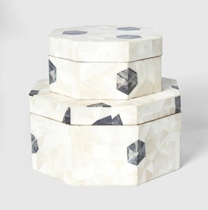Bone Inlay Jewelry Storage <b>Box</b> Geometric Pattern Decorative <b>Trinket</b> Organizer Minimalist Keepsake <b>Box</b> Handmade Home Decor - Product Image 5