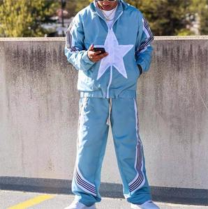 Survêtements personnalisés légers à capuche zippée et pantalons de survêtement en nylon, coupe-vent, imperméables en polyester - Product Image 2