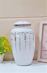 Vase en aluminium pour plantes d'intérieur, style urne, support de plante artificielle, décoration de table - Product Image 6