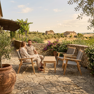 Ensemble de jardin en teck pour l'extérieur avec 2 chaises et une table, design rustique, meubles résistants aux intempéries pour la terrasse - Product Image 5