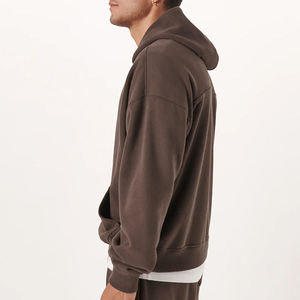 Wholesale Custom <b>Blank</b> Drop Shoulder Men's Heavy <b>Weight</b> Oversize Hoodie Pullover Puff Hooded Sweatshirts Fleece Embossed Best - Product Image 5