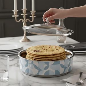 Modern Round Casserole <b>Dish</b> <b>with</b> <b>Glass</b> <b>Lid</b> Enamel Coating Dishwasher Safe for Gas and Induction Cookers - Product Image 3