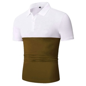 Polo de golf à manches courtes pour hommes 2026, vente en gros, logo personnalisé, 100 % coton, hauts d'été, sport décontracté, imprimé lettres color block - Product Image 5