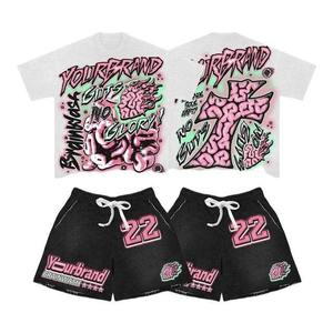 Conjunto Deportivo Personalizado de Algodón Lavado al Ácido, Estilo Urbano, para Gimnasio, Verano, Jogging, 2 Piezas, Pantalones Cortos y Camiseta para Hombre - Product Image 5