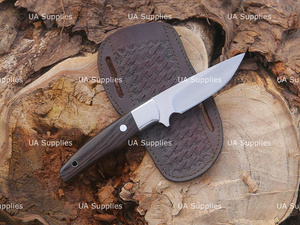 UA Supplies OEM Couteau de chasse EDC pliant sur mesure en acier inoxydable 12C27, lame pointue, manche en bois de wengé africain foncé - Product Image 5