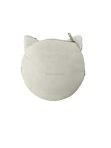 Bolso de Mano con Bordado de Cara de Gato, Lentejuelas y Cuentas, Gran Capacidad, Cierre de Cremallera, Suave, Ecológico, Bonito, Negro y Blanco, Moda Femenina - Product Image 5