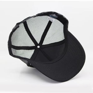 Casquette de camionneur sportive pour homme avec logo brodé, maille respirante, calotte rigide, protection solaire en sergé, style hip-hop, casquette trucker à fermeture snapback en plastique - Product Image 6