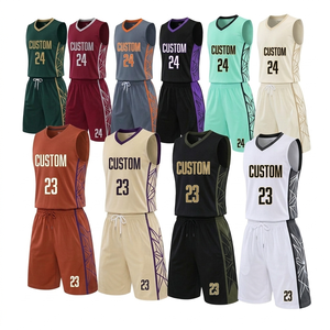 Conjunto de Uniforme de Baloncesto sin Mangas, Absorbente de Humedad, con Bolsillos, Camisetas Personalizables para Hombre y Mujer - Product Image 1