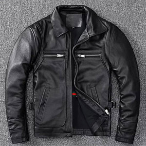 Men's Fashion Leather <b>Punk</b> Gothic Motorcycle Outdoor Coat Short <b>Jacket</b> Slim-Fit Chest Pockets Winter Wear - Product Image 1