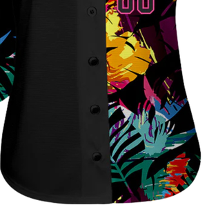 <b>Men</b> Black Pink 3D Pattern Baseball Jersey Button Front Team <b>Shirt</b> Performance Athletic Practice Game Uniform Lightweight Wear - Product Image 6