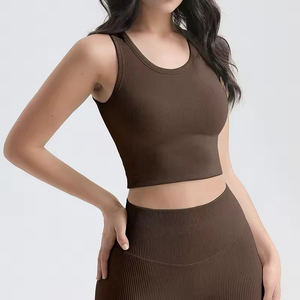 Women Knitted Solid Color Halter Neck Crop Tank <b>Top</b> Casual Style Green - Product Image 4