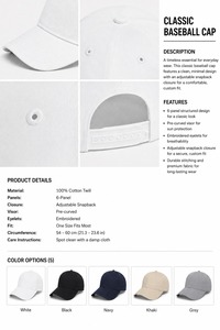 Luxury 6 Panel Blank Cotton Baseball <b>Dad</b> <b>Hats</b> Caps Sports Plain With Custom Logo For Man And Women - Product Image 6