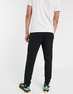 Men's Black Sweatpants Elastic Waist Side Pockets Casual Midweight Polyester Autumn Wear - Product Image 4