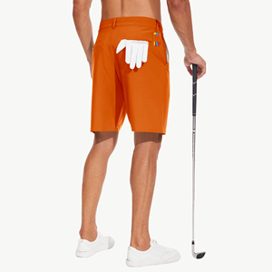 Shorts de golf et de loisirs pour hommes, haute performance, été, écologiques, respirants, tricotés, avec fermeture éclair à la taille, motif uni, service OEM - Product Image 2