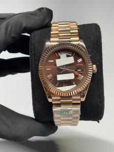 New Round Stainless Steel Watch Brown Stick Dial on Face Quartz Watches for Export Sale Hip Hop Diamond Watch For Men's - Product Image 1