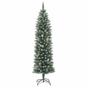 Árbol de Navidad Artificial Delgado Verde y Blanco de 59.06 Pulgadas - Product Image 5