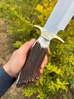 Couteau de chasse J2 en acier, neuf, fait main, avec manche en bois de cerf, couteau de survie Bowie de collection, lame fixe ultra-affûtée.