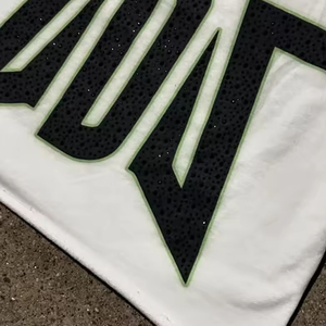T-shirts unisexes surdimensionnés en coton 100% blanc tricoté avec logo sérigraphié sur le devant, style streetwear, 200g, vente en gros - Product Image 2