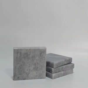 แผ่นรองแก้วหินอ่อนสีเทาโดฟ ขัดเงา ชุด 2 4 6 ชิ้น ของขวัญสำหรับบ้านใหม่ - Product Image 1