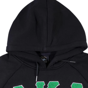 Sudadera con Capucha Negra AKA con Bordado Verde Chenille, Sudadera para Mujer de la Hermandad Griega, Prenda de Moda Informal, Suave y Elegante - Product Image 3