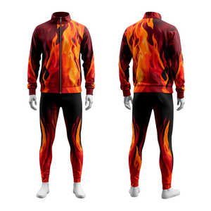 CAUSTIC INTERNATIONAL Men's Lightweight Polyester Full-<b>Zip</b> <b>Hooded</b> Tracksuit Set with Drawstring Closure Loose Fit Streetwear - Product Image 3