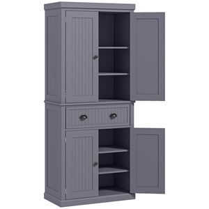 Armadio Dispensa da Cucina Moderno Blu Navy da 72 Pollici con 4 Ante, 3 Ripiani Regolabili e Ampio Cassetto Centrale in Metallo - Product Image 1