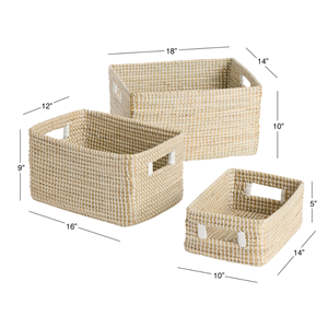<b>Rustic</b> Seagrass Storage Basket Handwoven in Vietnam, Premium Quality Woven Storage Organizers Wholesale Supplier - Product Image 2