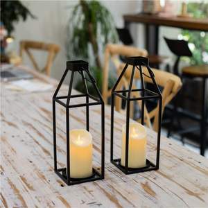 Lanterne à bougie moderne en métal noir, support décoratif en fil de fer pour bougies, idéal pour la maison, les mariages, la terrasse, la décoration intérieure et extérieure - Product Image 5