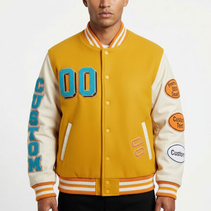 OEM Varsity <b>Jacket</b> Custom Embroidery Baseball Outerwear for Teams Sports Clubs Events and Custom Logo Apparel for Unisex - Product Image 1