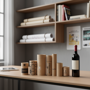 Vietnam Factory Custom Kraft Cardboard Tube Cylinder Packaging for Wine Bottle Poster Map <b>Paper</b> & Media <b>Boxes</b> - Product Image 2