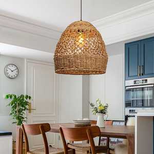 Lámpara Colgante de Mimbre Tejida a Mano al por Mayor, Estilo Boho Vintage, Cubierta de Luz de Techo de Bambú y Ratán, Decoración del Hogar Hecha por KingCraftViet - Product Image 1