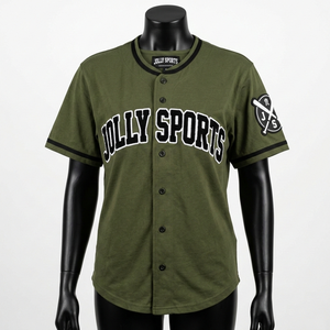 Camiseta de béisbol para mujer, poliéster premium entrelazado, ribete negro oliva, bordado personalizado en sarga, camiseta de béisbol de algodón para mujer - Product Image 1