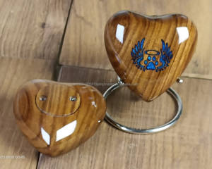 Urnas de cremación de madera con mango en forma de corazón para mascotas con soporte de acero inoxidable, urnas de cremación de madera personalizadas para perros o gatos para mascotas - Product Image 4